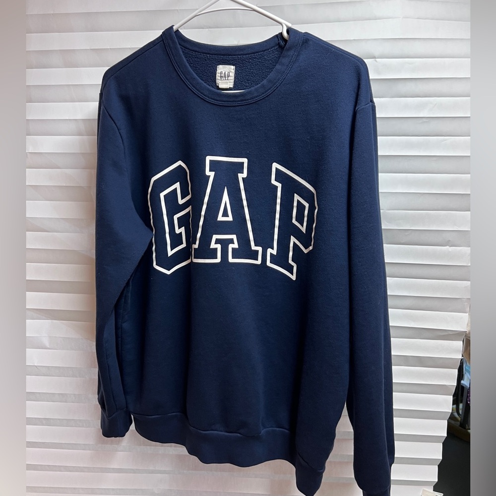 GAP Navy Crewneck Sweatshirt with White Lettering